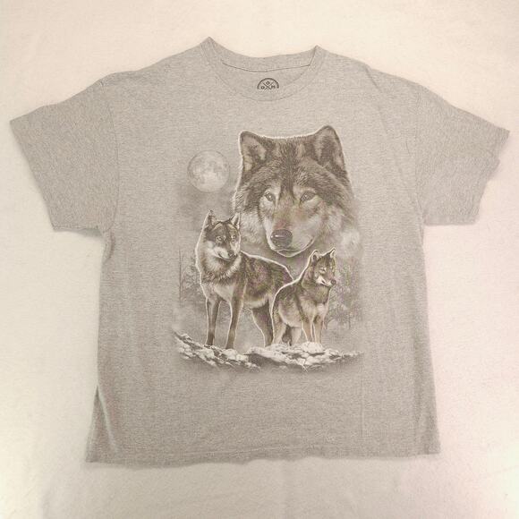 DOM Wolf Close Graphic Short Sleeve T Shirt Mens Size Extra Large XL Gray - Picture 2 of 9